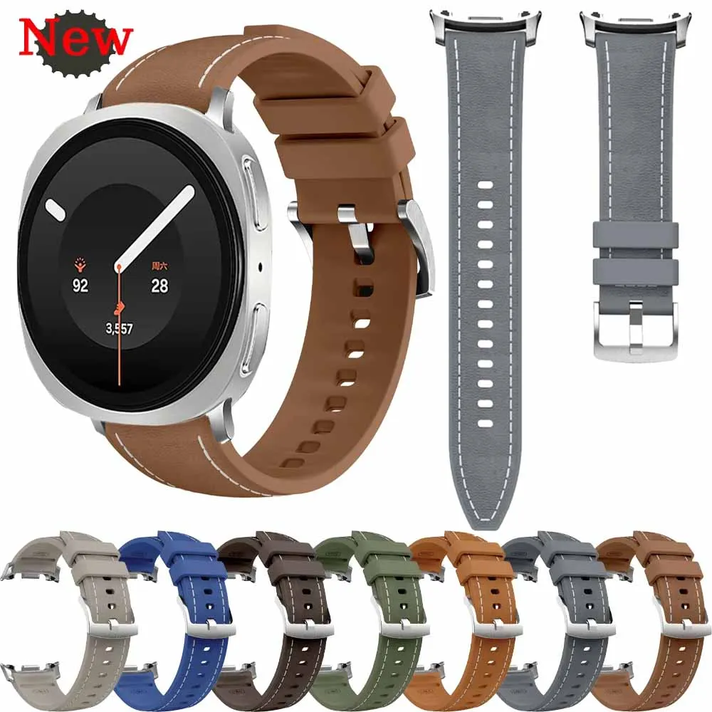 Silikon+Leder-Armband für Samsung Galaxy Watch 8 Classic 46mm Atmungsaktives Armband Galaxy Watch 9 8 40/44mm Original-Zubehör