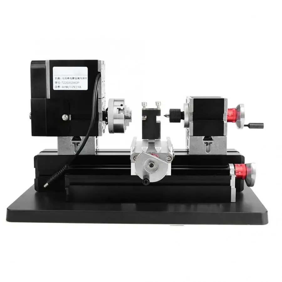 5A 60W 100-240V CNC Mini Metal Lathe DIY Woodworking Machine lathe Machine Variable Speed Milling Bench Top Digital 12000RPM/min