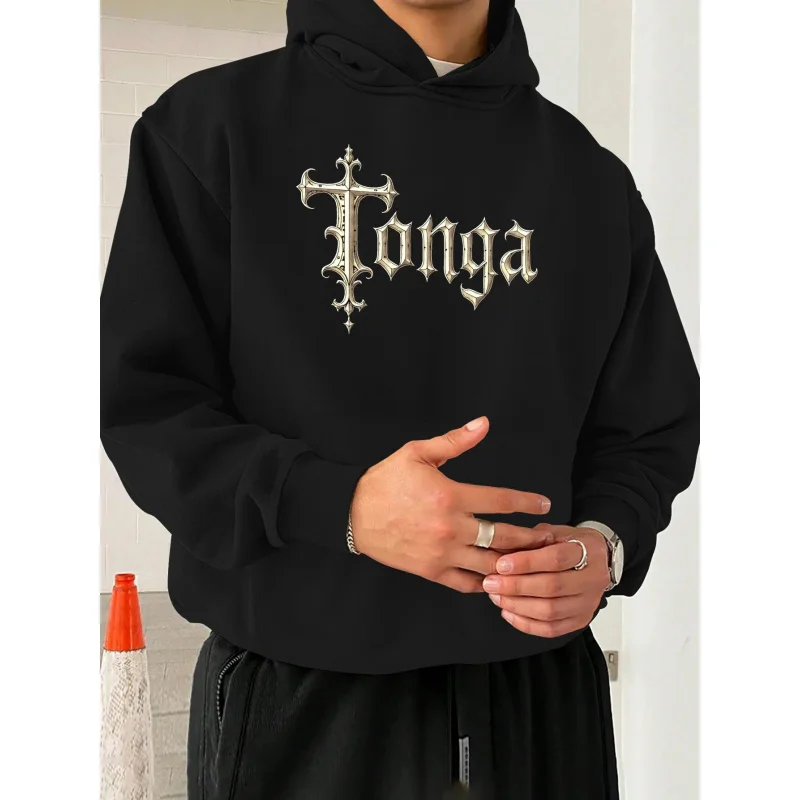 Tonga Gothic FontJPH-9Plus-Size Herren-Kapuzenpullover