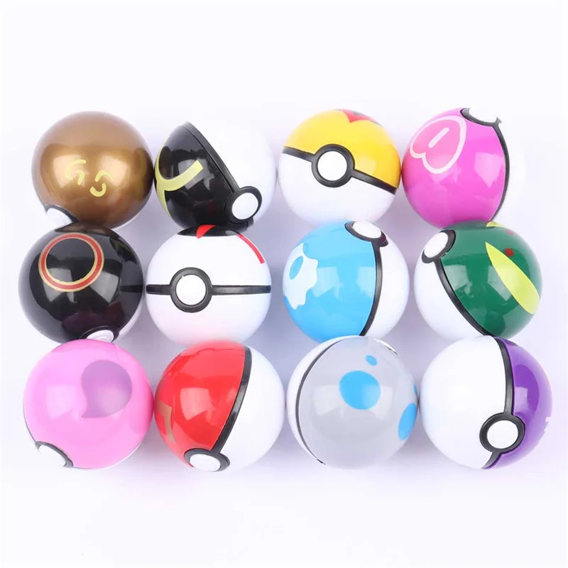 12 pçs/set pokeball modelo anime figura pokemon pikachu bolso monstro animal de estimação elf bonecas crianças presentes comprar em massa brinquedos criança