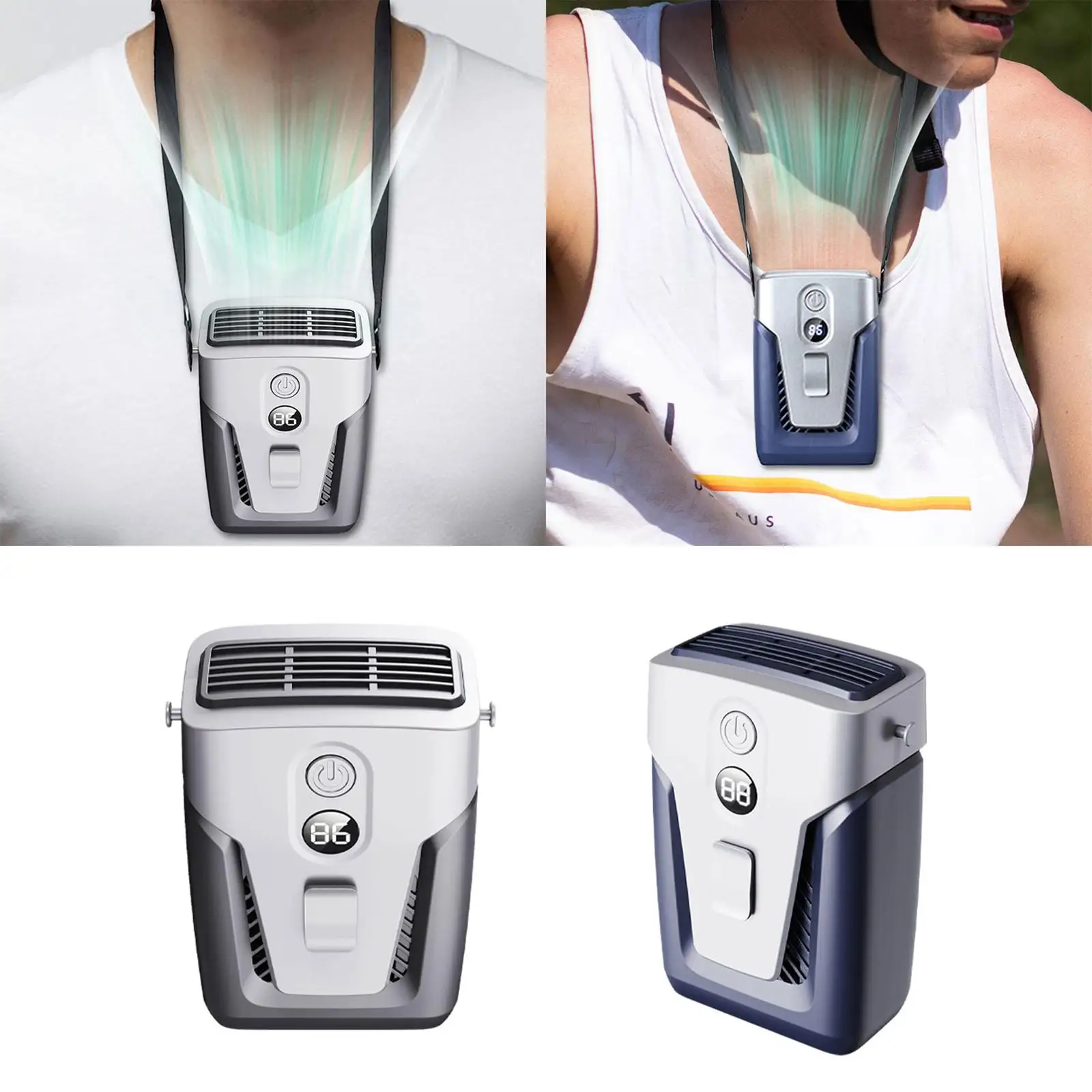 المحمولة مروحة صغيرة الخصر كتم العمل مروحة 12000mAh الخصر كليب مروحة معلقة الرقبة مروحة للرياضة الدراجات البستنة المشي لمسافات طويلة السفر