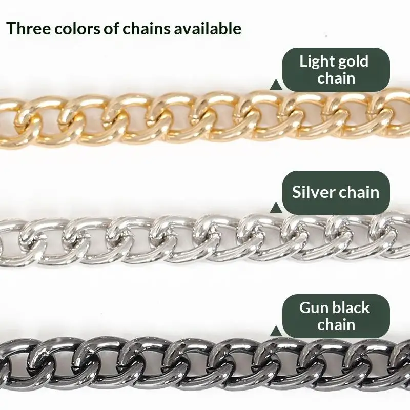 120cm Metall-Taschenkette Ersatz PU-Taschenriemen für DIY-Handtaschengriffe, Umhängetaschenriemen, Zubehör für Taschengriffe – Detail 3