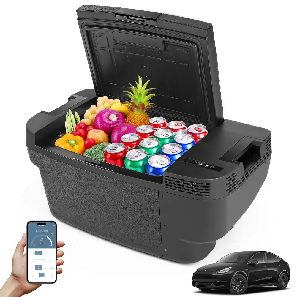 

Refrigerator for Tesla Model Y, 37QT35L 468 Car Fridge 12V Refrigerator for Tesla Model Y Trunk Portable Freezer for Camping Ta
