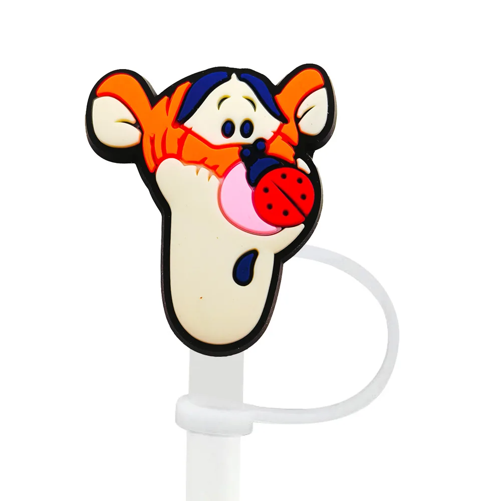 Niedliche Silikon-Strohhalm-Abdeckungen mit Winnie-Puuh-Motiv für 10-mm-Strohhalme, Strohhalmkappen für Glasbecher, passend für 30- und 40-Unzen-Becher mit Henkel, staubdicht, wiederverwendbar. – Detail 19
