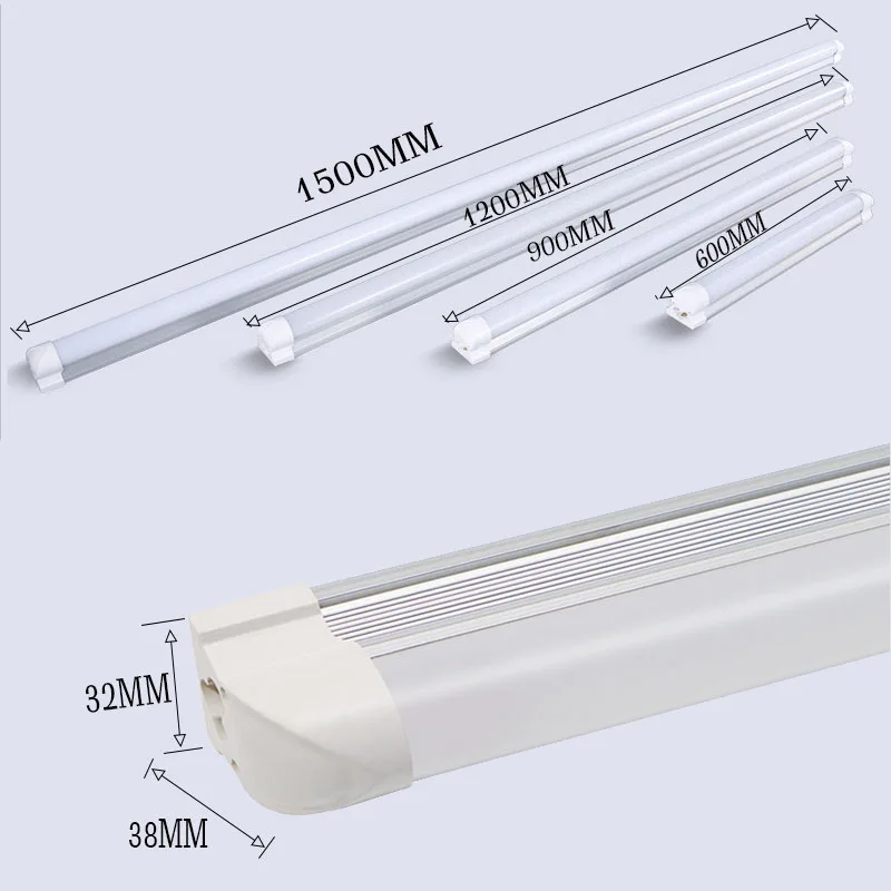 Imagem -03 - Lâmpada Fluorescente Led para Iluminação Doméstica Tubo Led Integrado t8 2ft 600 mm 10w Ac85265v Entrada 10 Pcs por Lote