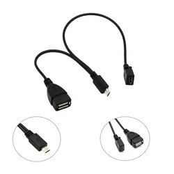 3-in-1 Micro USB HUB 0.3m male to female minimum USB 2.0 charging host 0.2m OTG adapter cable