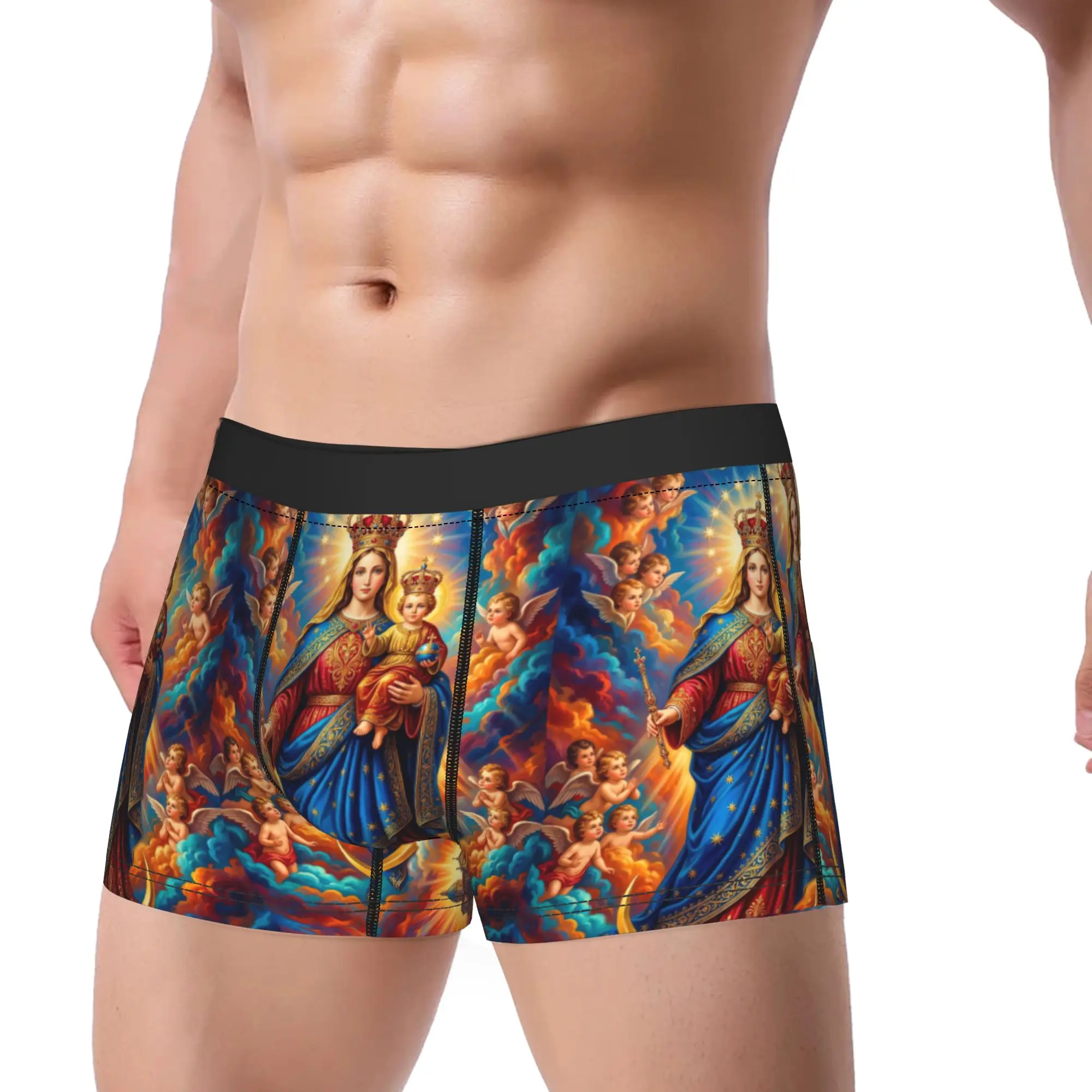 Holy Virgin Religious Art Underwear  Pattern Trunk Quality Man Panties Classic Shorts Briefs Birthday Present