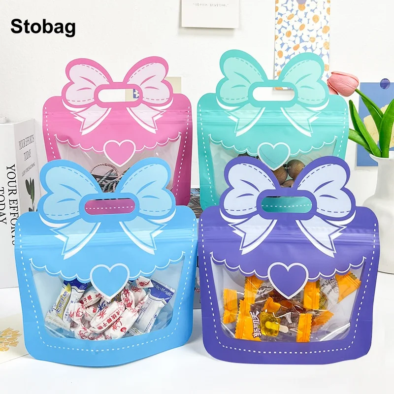 

StoBag 50pcs Cartoon Candy Packaging Ziplock Bags Cute Children Kids Gift Plastic Sealed Food Cookies Snack Storage Pouches