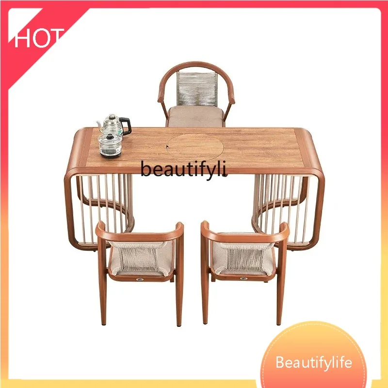 a029  Garden tables and chairs outdoor garden yard outdoor sun room light luxury leisure new Chinese rattan tea table combinatio