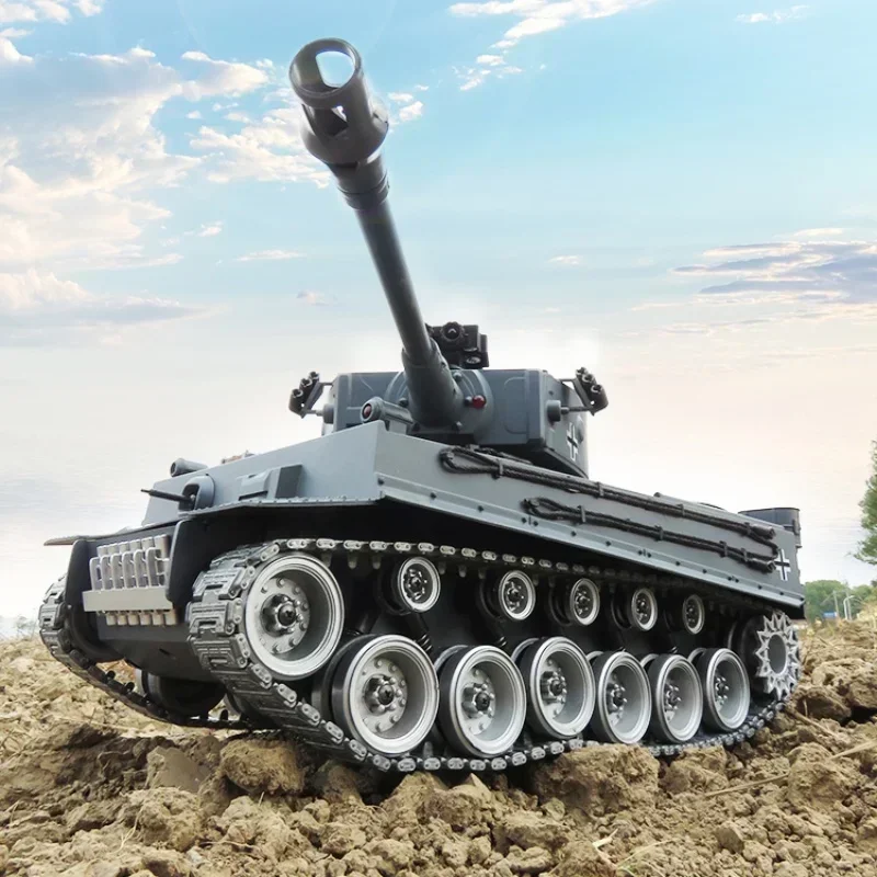 Tiger Style Remote-controlled Tank Can Fire Guns, Rechargeable Metal Track Type 99a Chinese Alloy Model Boy Toy