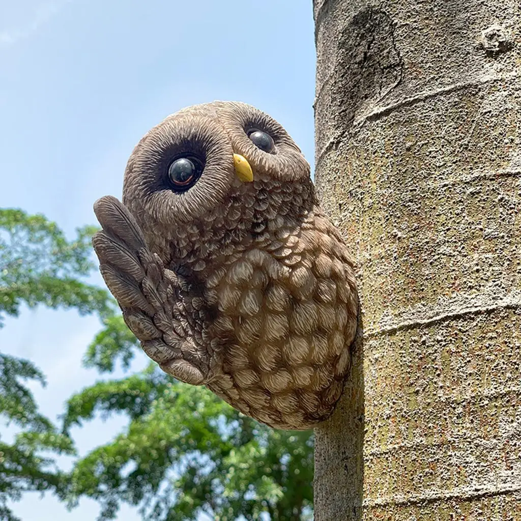 Outdoor Garden Decoration Animal Sculpture Resin Owl Figure for Backyard Lawn Fairy Home Decor