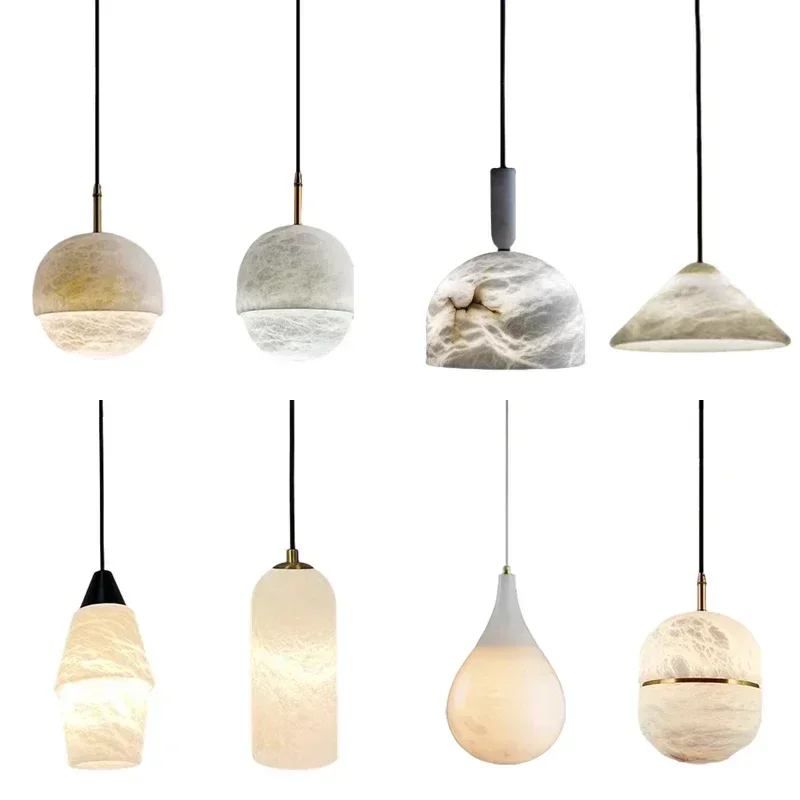 Modern Marble Collection LED Hanging Lamps Chandelier Lights Lustre Suspension Luminaire Lampen for Living Dining Room Decor