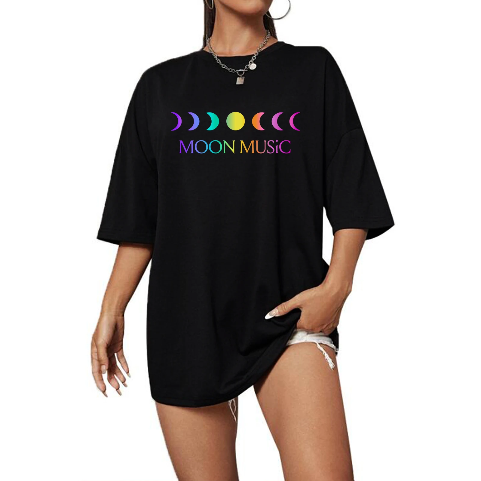 MOON MUSiC Extra Large T-shirt O-Neck Oversize Shirts