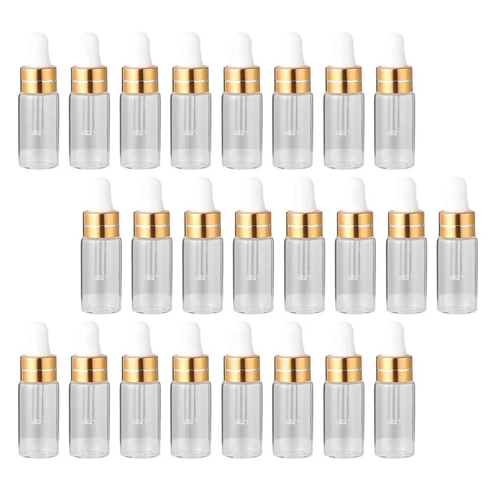 

50Pcs 3Ml Glass Dropper Bottle Essential Oil Holder Transparent Subpackaging Container for Makeup Water Body Lotion Portable