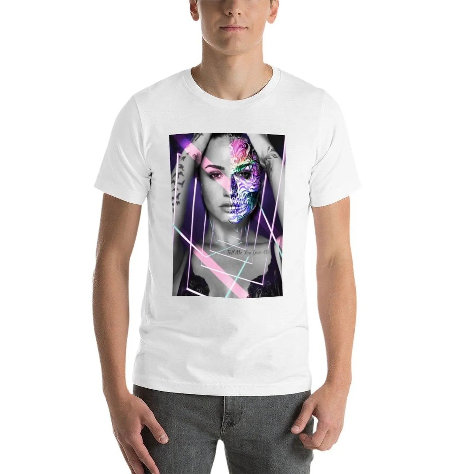 تي شيرت Tell Me You Love Me من ddlovato تي شيرت قطني تي شيرت مضحك تي شيرت فكاهي داكن تي شيرت #4