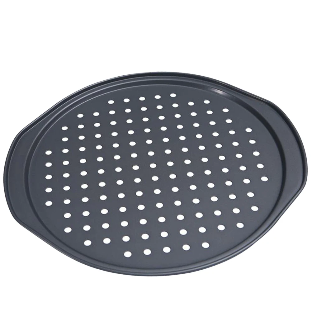 

Non-stick Pizza Baking Pan Tray with Holes Household Baking Mold Cake Pan Bakeware Baking Plate for (Black)