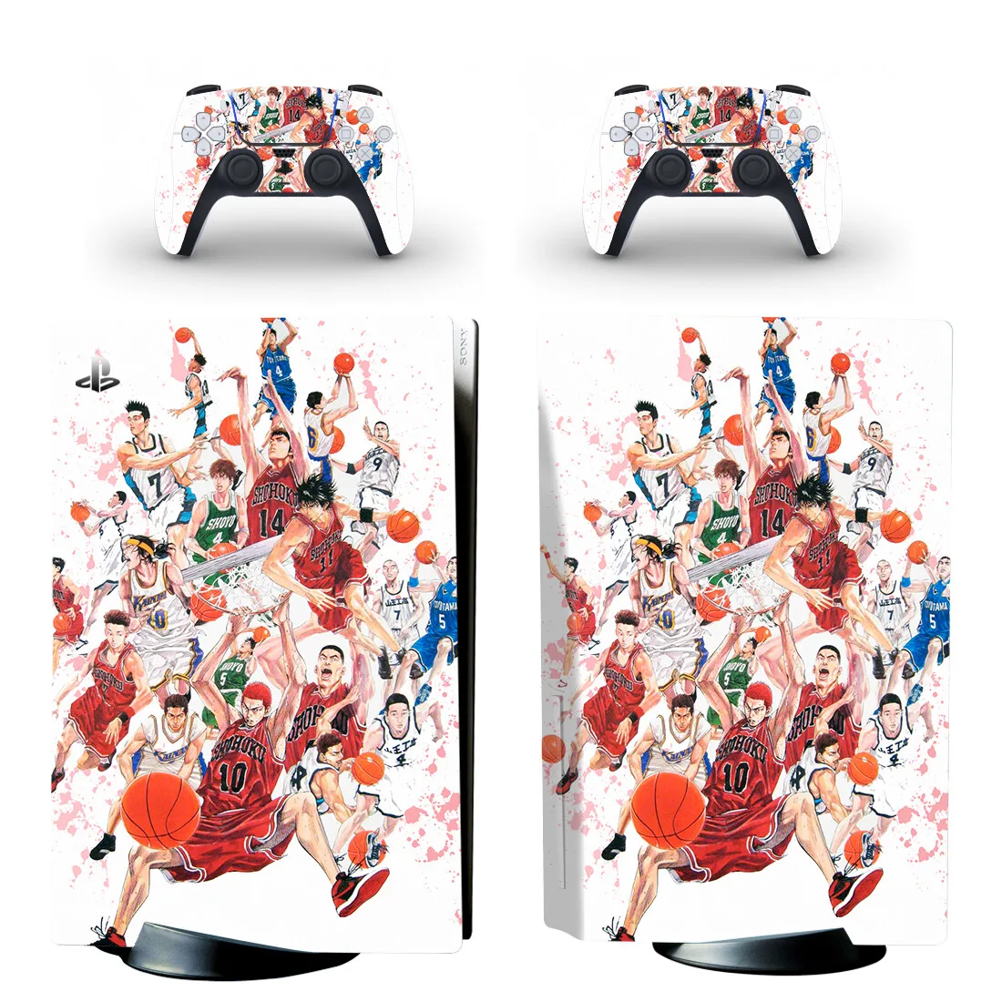 Pegatina de piel de disco The First Slam Dunk PS5, cubierta de calcomanía para consola y 2 controladores, vinilo adhesivo de piel de disco PS5
