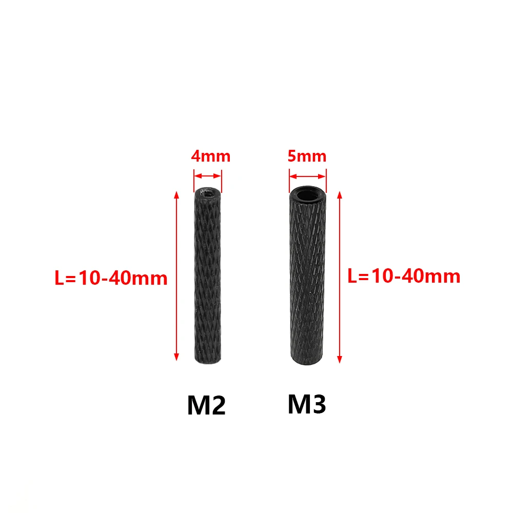10 Stück M2x/M3*10/12/14/15/19/20/22/25/28/30/35/40 Gerändelte Aluminium-Abstandshalter Bolzenbefestiger für RC-Drohnen – Detail 4