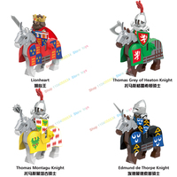 G0181 XG9008 Medieval Military Mounts War Horse Knights Soldier Building Blocks Action Figures Assemble scene Bricks Kids Toys