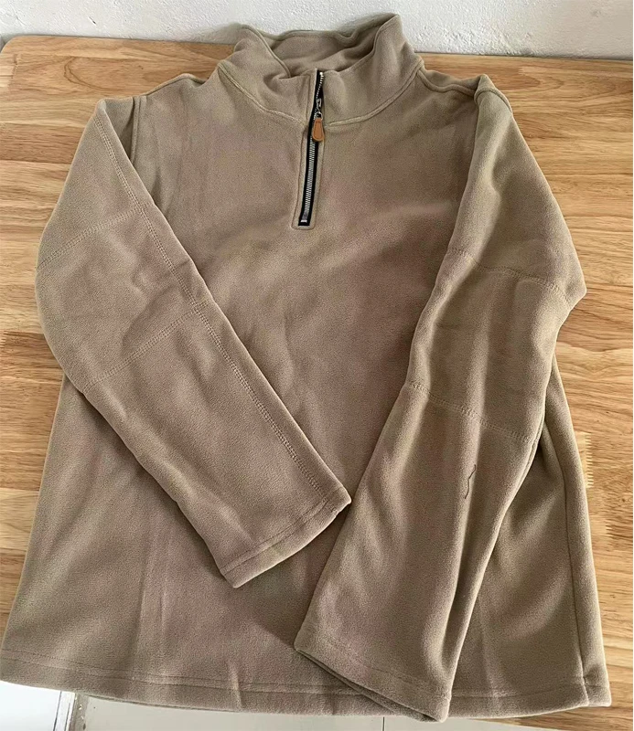 Men Winter Autumn Fleece Jacket Standard Collar Cargo Casual Polar Fleece Pullover Camping Hiking Climbing Weatershirt