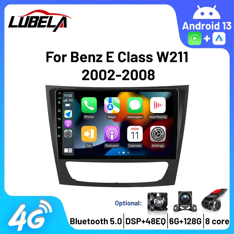 

Wireless Carplay Android Auto Autoradio Radios Multimedia Player for Mercedes Benz E-class W211 CLS 2002 - 2008 4G WIFI Radios