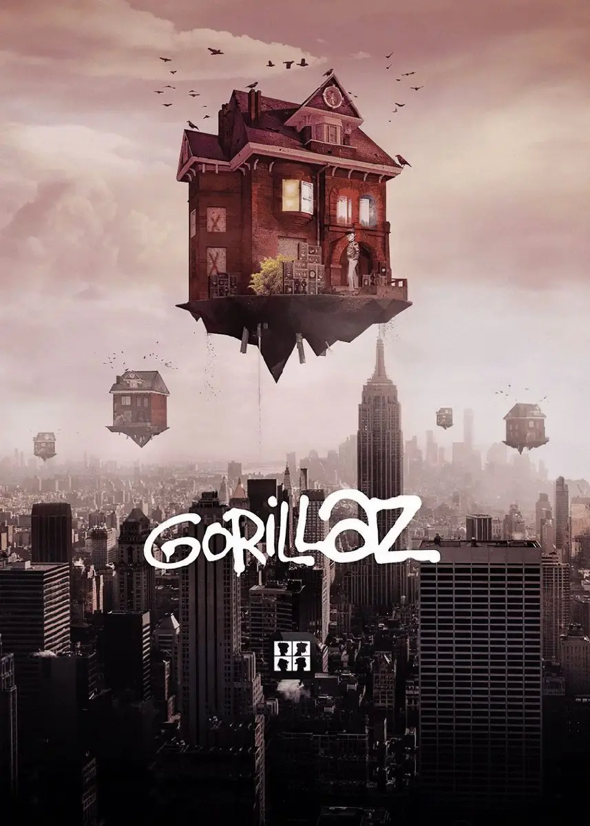 Virtuele Anime Rock Band Gorillaz Poster Moderne Muziek Album Cover Canvas Schilderij Wall Art voor Club Woonkamer Home Decor Muurschildering