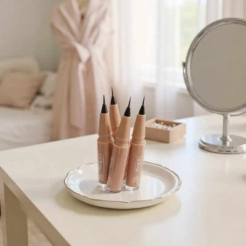 Crayon Eyeliner Liquide Gege Bear, Imperméable, Longue Durée, Crayon Eyeliner Silkworm, Anti-bavures, Séchage Rapide et Lisse, Maquillage des Yeux