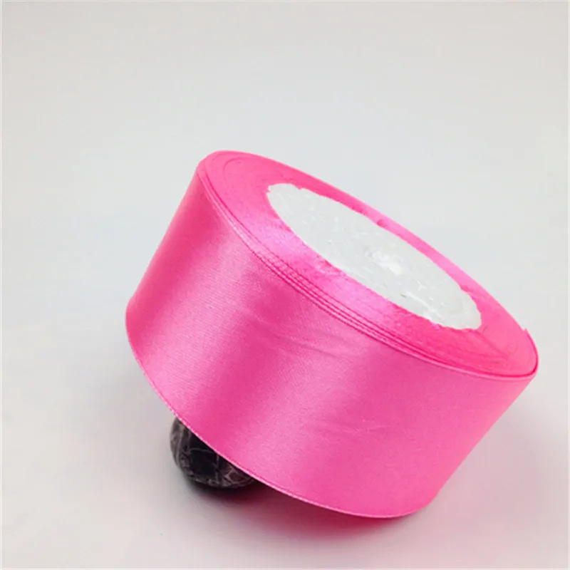 복숭아 빨간색 25 야드/롤 6mm ~ 40mm 새틴 리본 선물 활 수제 DIY 공예 웨딩 파티 공급 의류 보조 재료