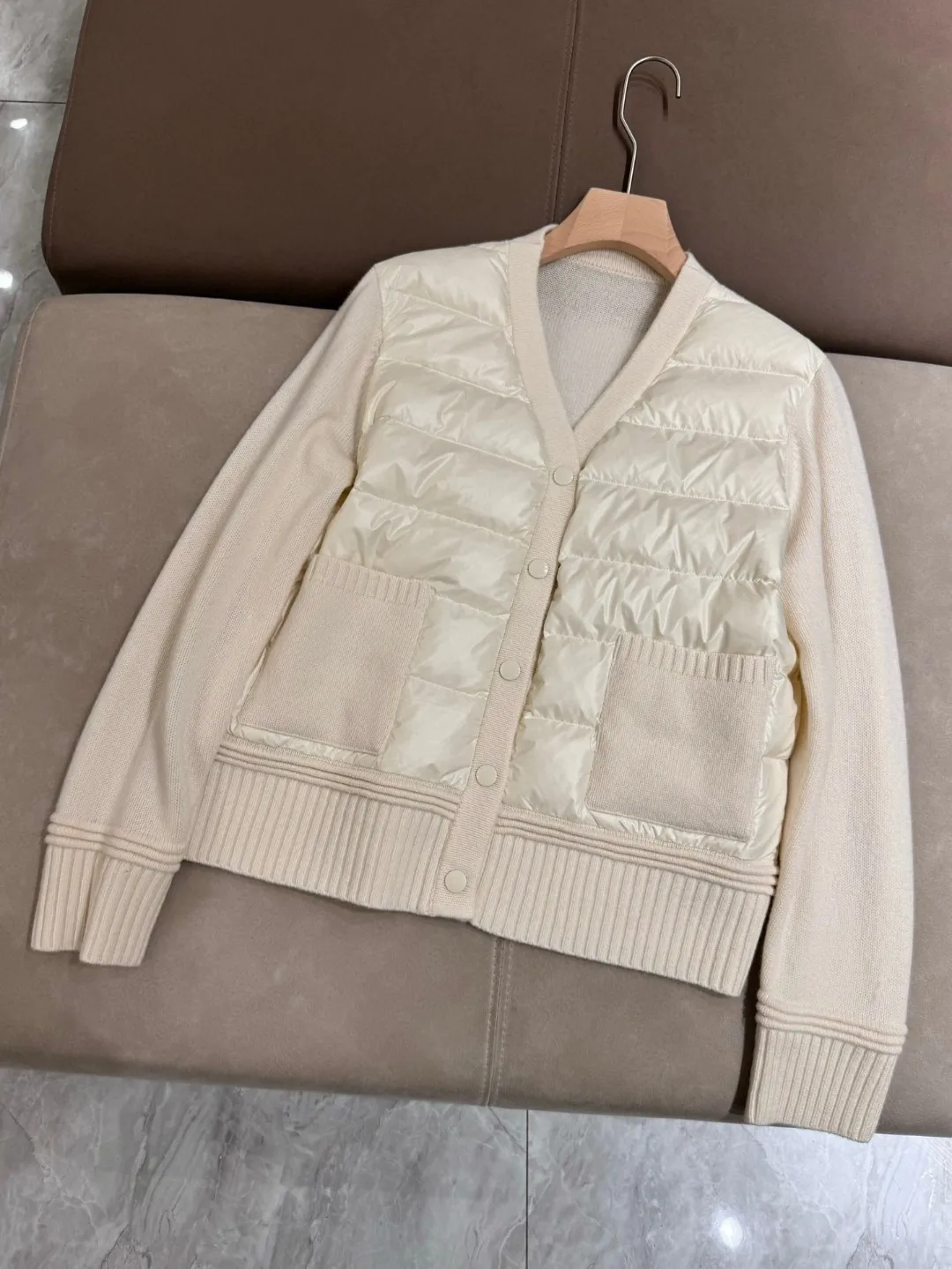 Autumn knitted lightweight down jacket