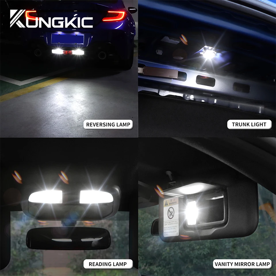 9PCS White LED Interior Light Reverse Bulbs Kit For BRZ For Toyota
