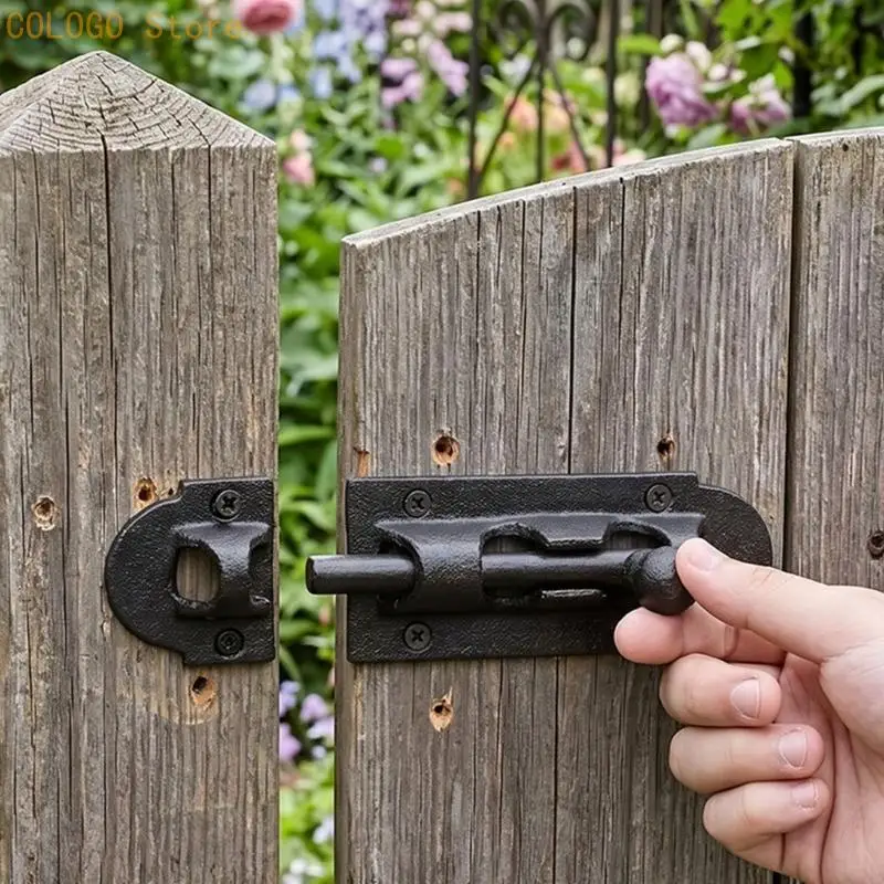 Metal Door Bolt Lock with Screws for Cabinet, Bedroom, Bathroom Use D0LD