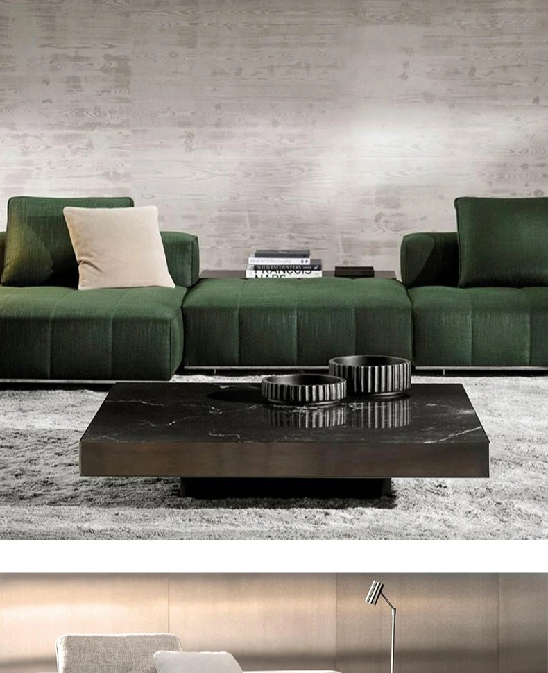 High-end villa large apartment Italian combination coffee table stainless steel mirror