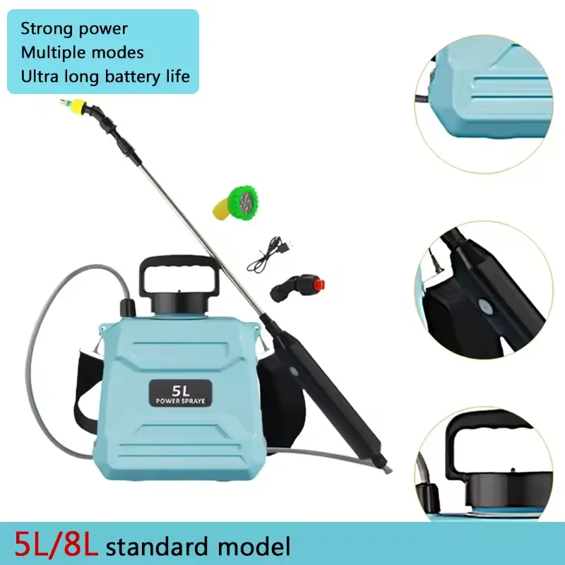 Shoulder Pesticide Sprayer 5L Electric Backpack Sprayer 3 Mode Rechargeable Automatic Sprayer Watering Can for Garden Irrigation