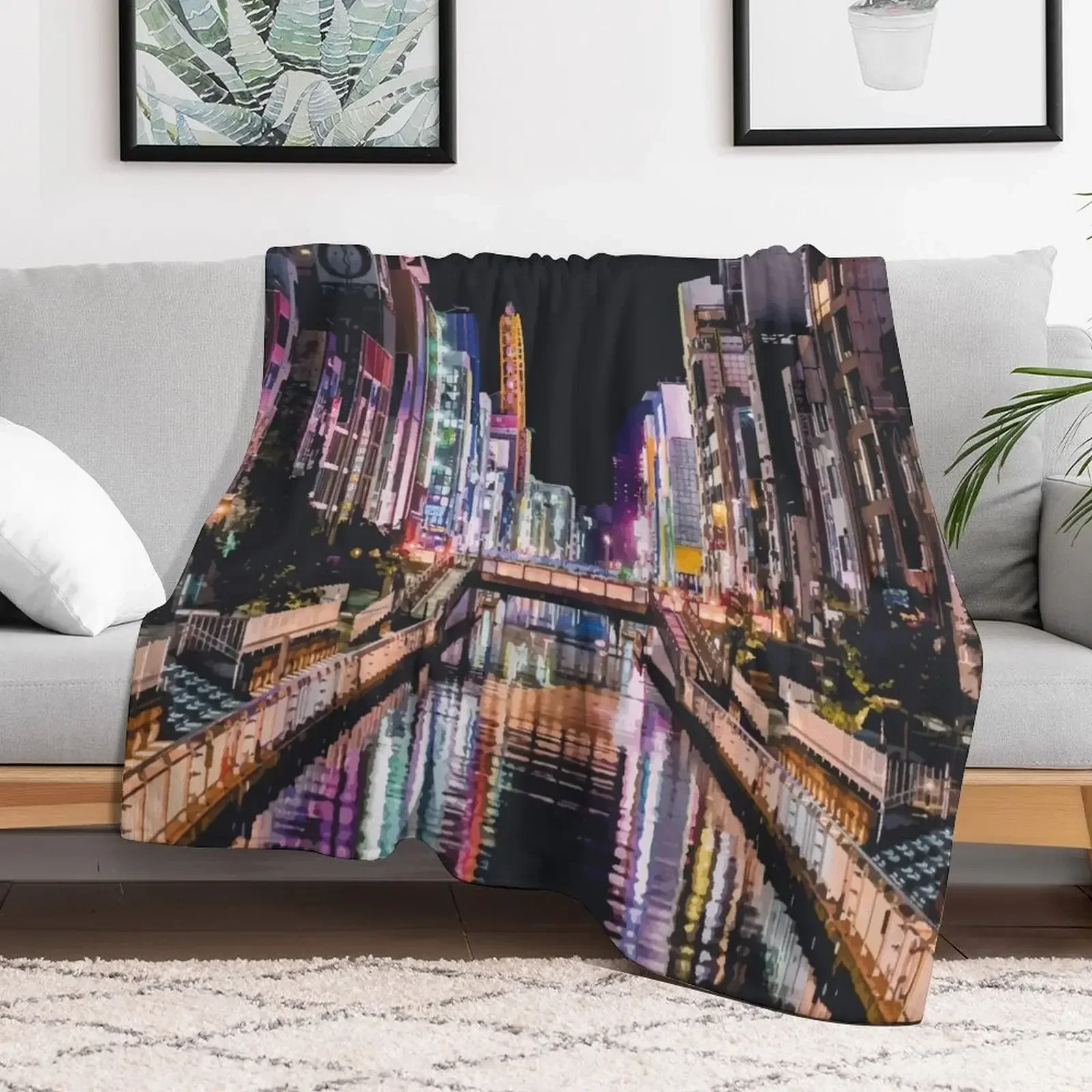 

Osaka, Japan Travel Artwork Throw Blanket Heavy Travel Blankets
