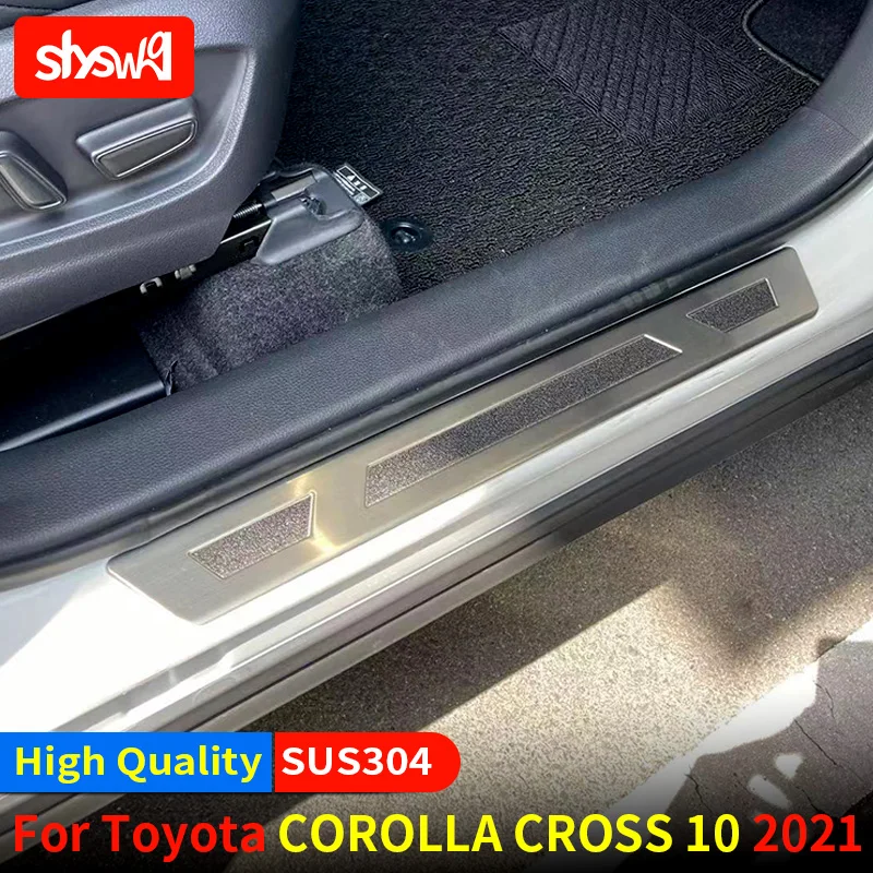 

Накладка на порог двери для Toyota Corolla Cross 10 Series, порог 2021, защита от царапин, 4 шт., внутренние аксессуары для автомобиля