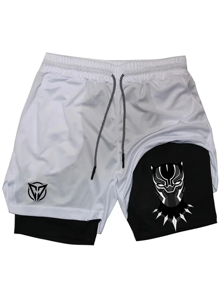 

Летние спортивные шорты 2-в-1 для зала и бега, повседневные спортивные шорты для медленного бега, двухслойные шорты для фитнеса WX015