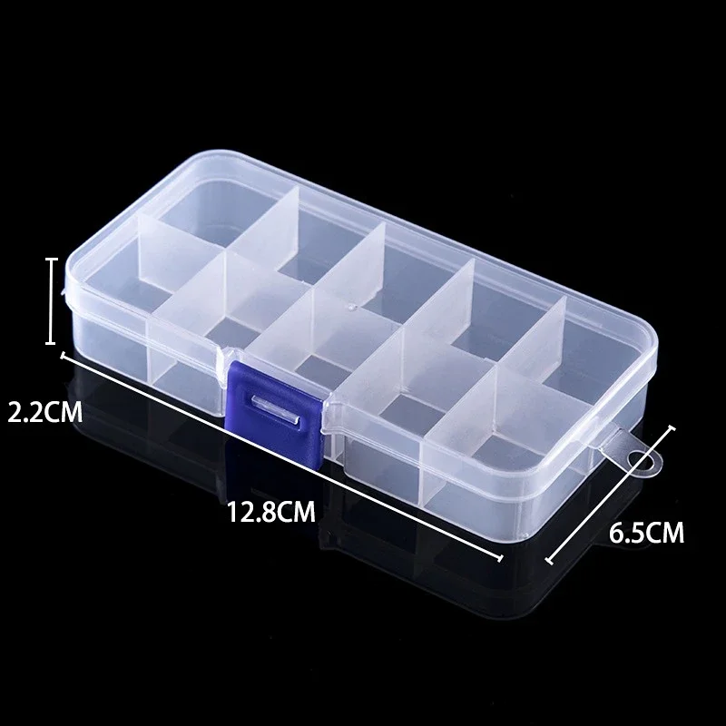 10 Grids Compartment Plastic Storage Box Jewelry Earring Bead Screw Holder Case Nail Art Rhinestone