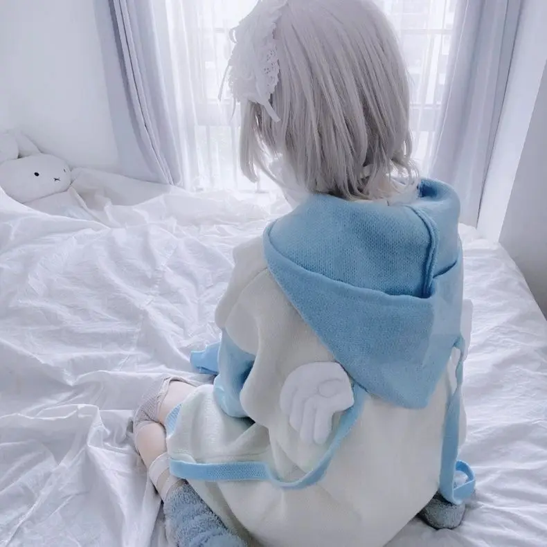 

Japanese Subculture Hooded Sweater Cute Y2k Clothes Jumper Cuteore 90s Fairycore American Gyaru Acubi Knit Tops Sueter Mujer