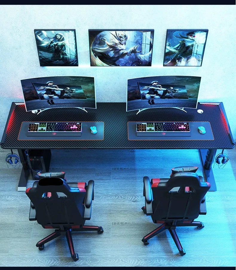 

Computer desk, desktop, household adjustable esports table, two person computer table, simple table, bedroom desk, desk, game