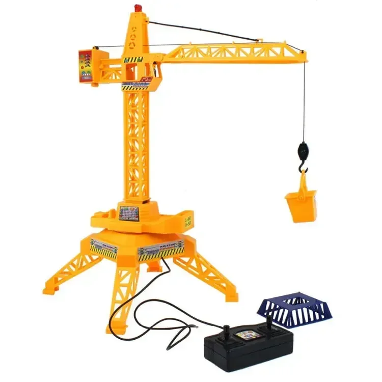 [Funny] New strange wire control construction tower crane toys Simulation excavator toy wired remote control RC car kids gift