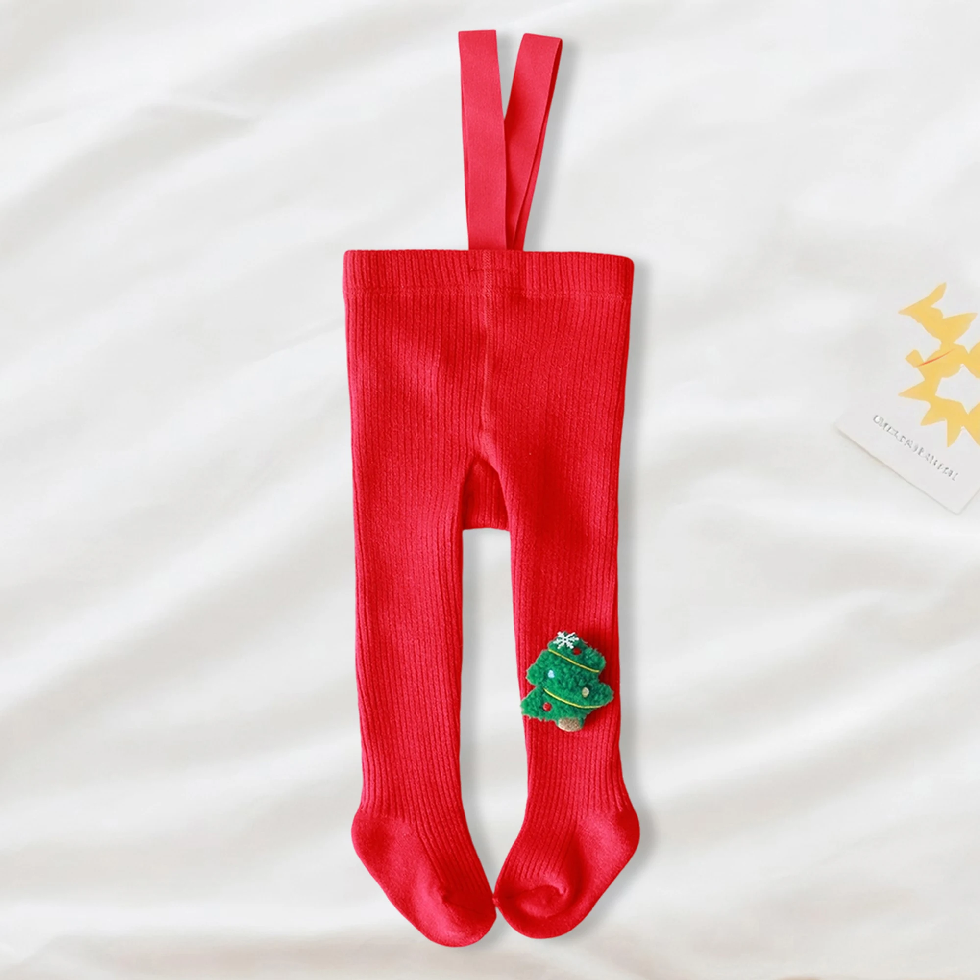 طفل الفتيات الشتاء عطلة متماسكة طماق دافئ دافئ بسط السراويل احتفالي عيد الميلاد مرونة الخصر الجوارب طماق #2