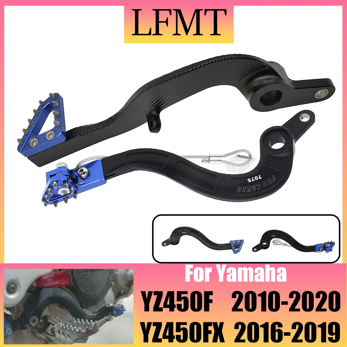 

Motocross CNC aluminum alloy modified accessory rear brake pedal lever For Yamaha YZ450F YZ450FX WR450F YZ 450F YZ 450FX WR 450F