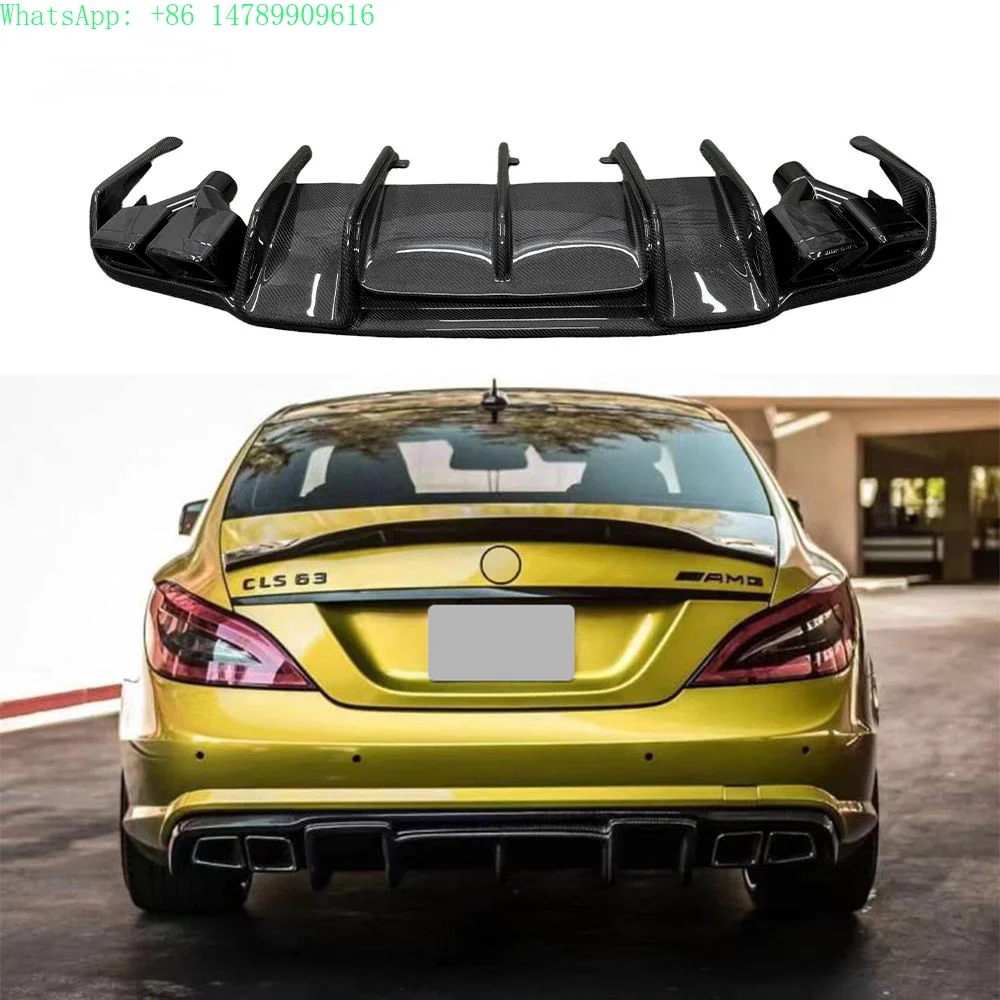 Extreme Makeover: Old To New Full CustomizationW218 Real Carbon Fiber R Style Rear Diffuser With Exhaust Tips For