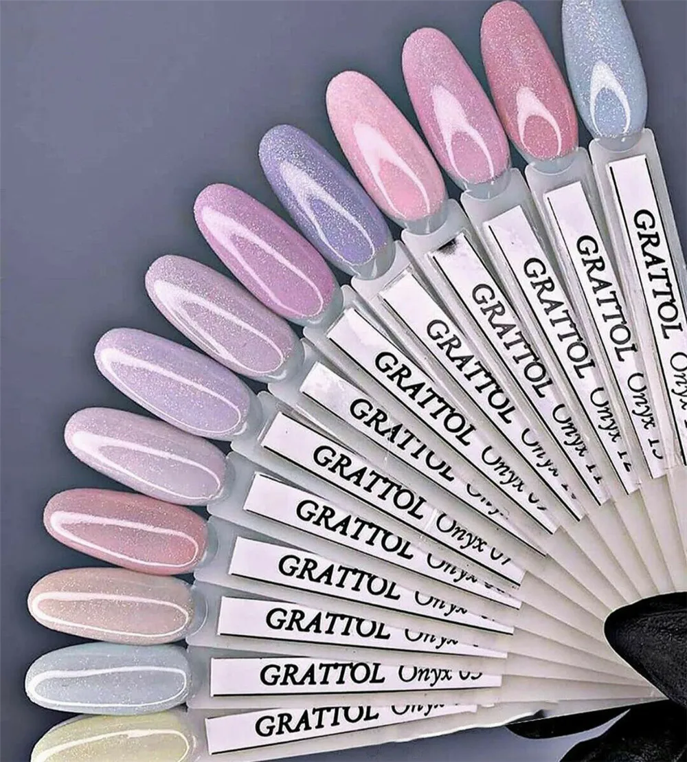 GRATTOL professionnel nu UV Gel vernis à ongles paillettes ONYX 05 tremper UV Gel vernis mat Base couche de finition Semi Permanant Gellak