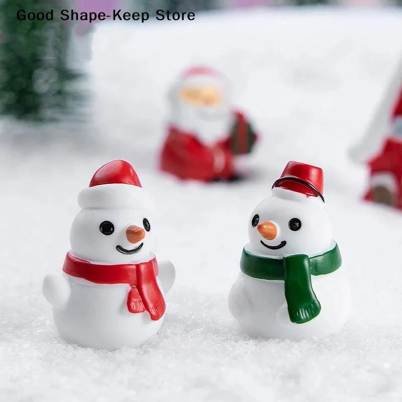 daily1pc Santa Claus Snowman Green Gift Box Snow View Micro Landscape OrnamentDaily products