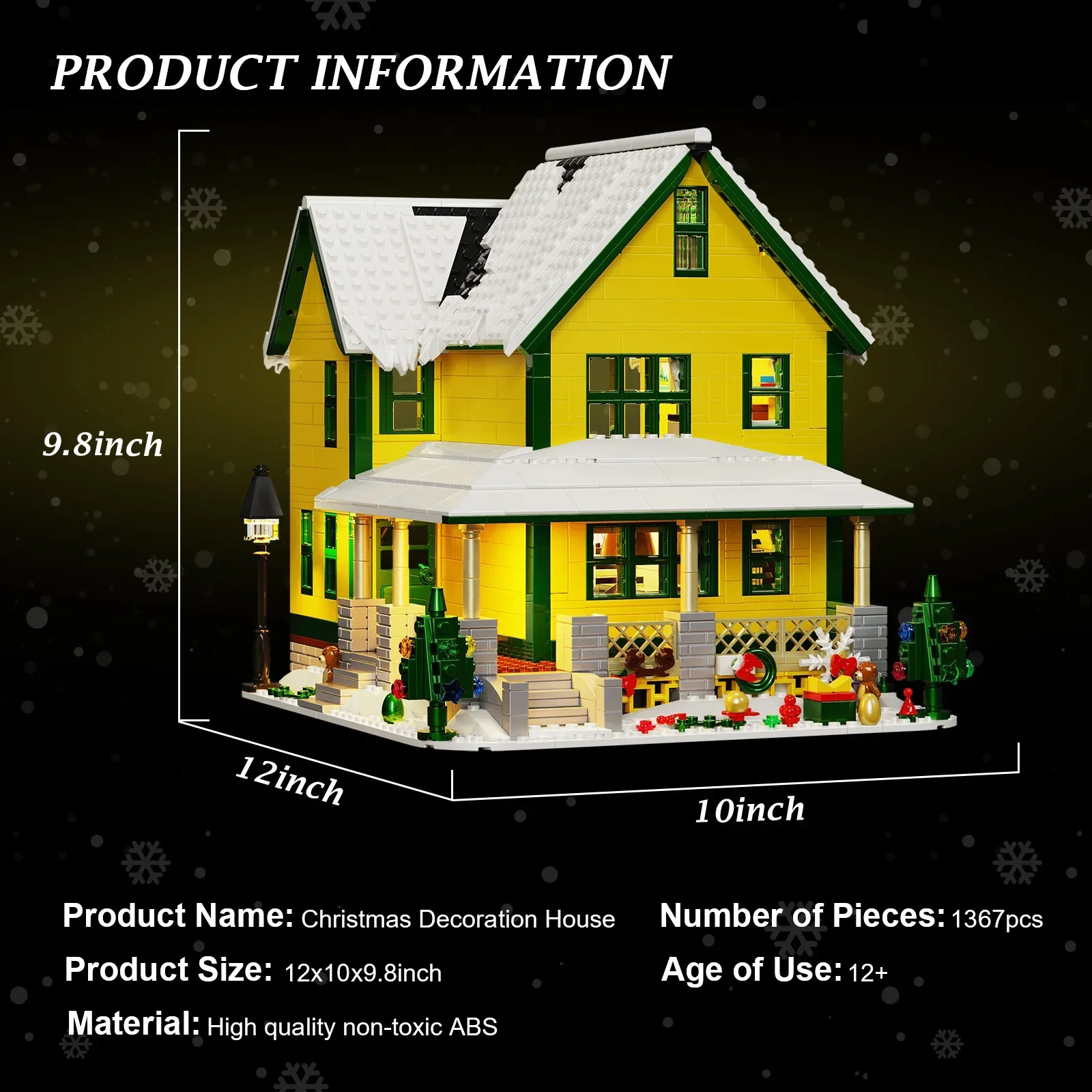 Winter Snowhouse Bricks Building Blocks Christmas Storys House Building Blocks Toy With LED Light Model Toys for Kids XMAS Gifts