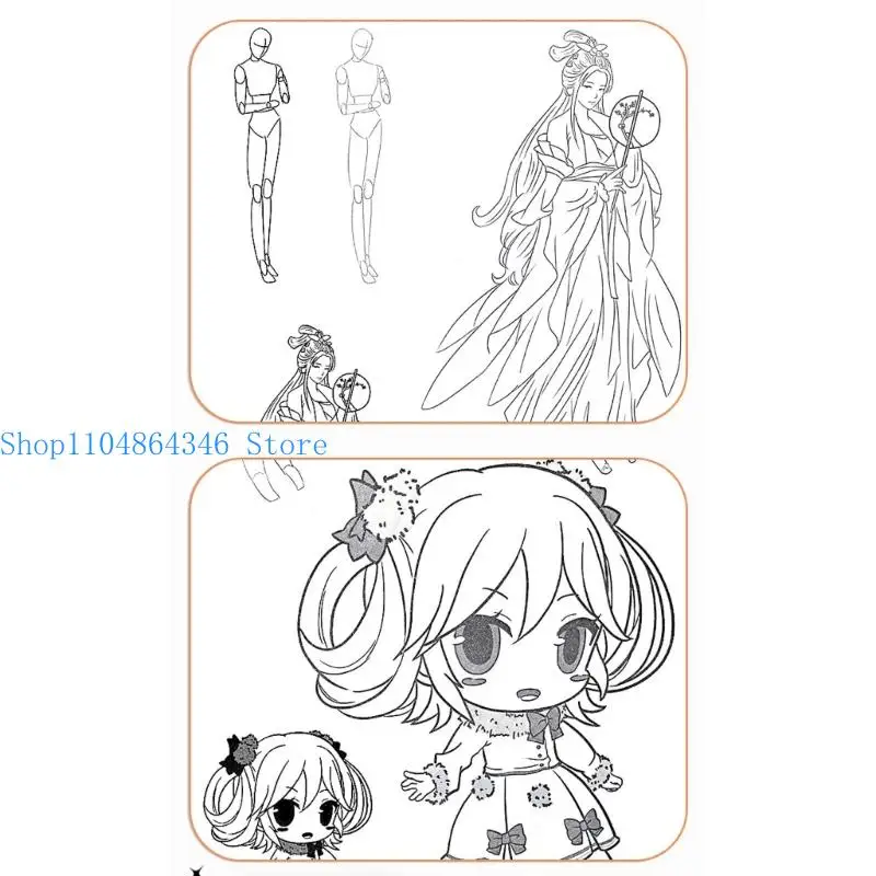 5asd Portable Animes Character Line With Recycled Paper For Sketching And Mangas Practice