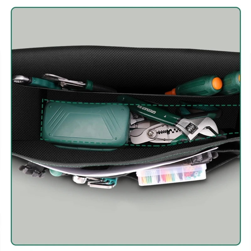 Reliable Tool Bag Sturdy Canvas Material with Zipper Closure Wear Resistant Rubber Base Suitable for Hand/Power Tools