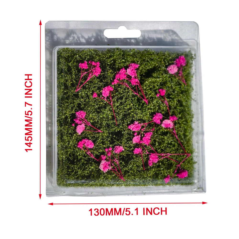 ミニチュア低木と花の群れモデル HO OO N DIY 鉄道列車レイアウト/軍事風景/ウォーゲーム/庭の装飾/ジオラマ用