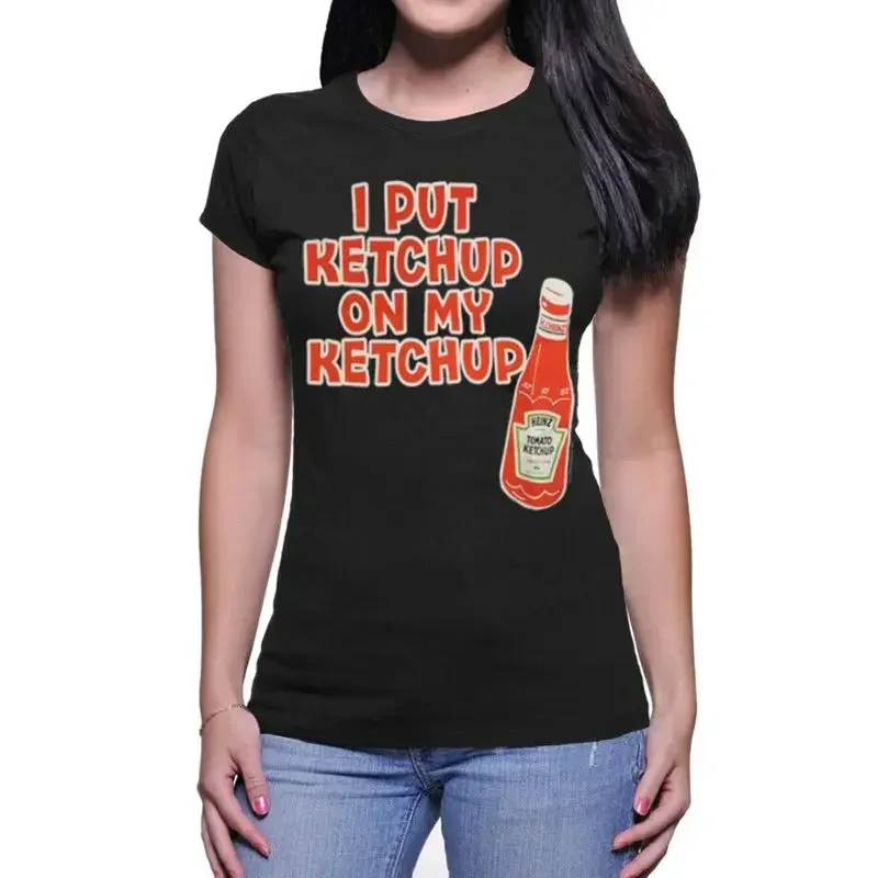 Womens Juniors Heinz Company Commercial I Put Ketchup on My Ketchup Black TShirt